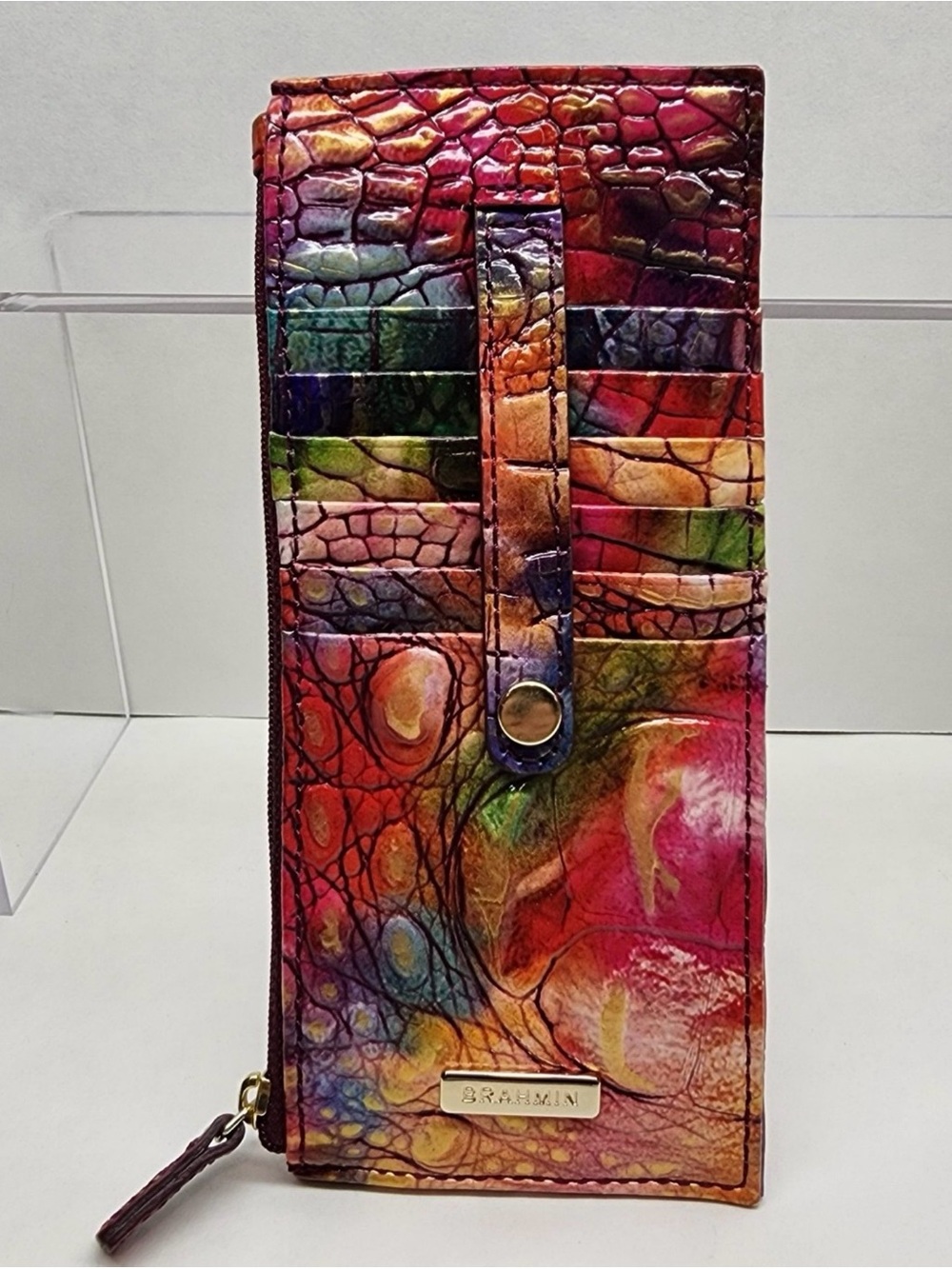 Brahmin Rainbow Embossed Leather Wallet